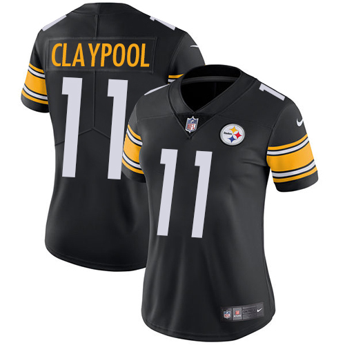 Pittsburgh Steelers #11 Chase Claypool Black Team Color Women Stitched NFL Vapor Untouchable Limited Jersey->youth nfl jersey->Youth Jersey